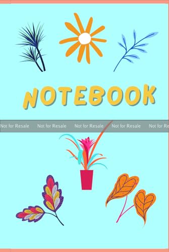 Retro Stylish 3D Leaves — Aqua Notebook cover by Tony Glez